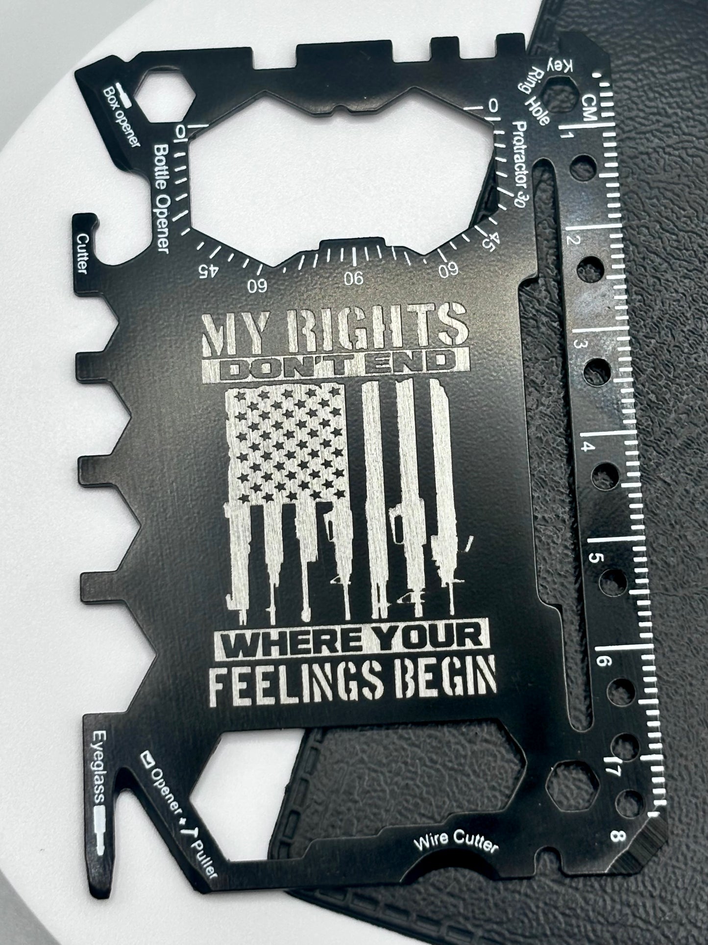 Custom Engraved Metal Pocket Tool Credit Card Wallet - 46 Functions in 1 Stainless Steel