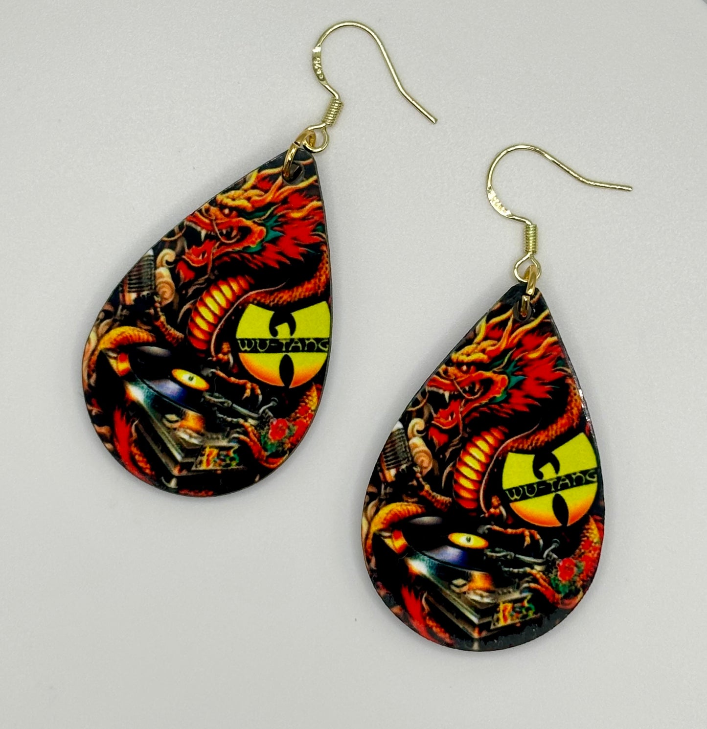 Asian Art WuTang Earrings - Unique Handcrafted Statement Earrings for True WuTang Clan Fans!