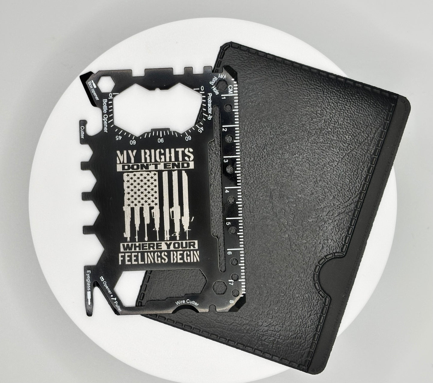 Custom Engraved Metal Pocket Tool Credit Card Wallet - 46 Functions in 1 Stainless Steel