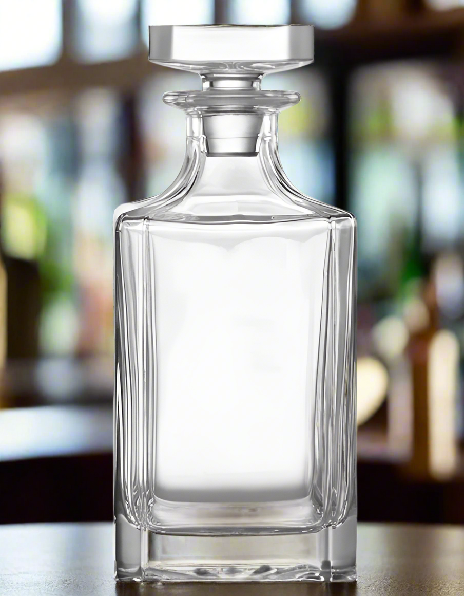 Custom Engraved Whiskey Decanter 750ML (Includes 2 Glass Whiskey Cups)