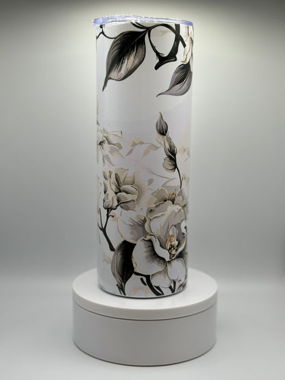 Elegant Orchid Tumbler with Stunning White Orchids - Perfect for On-the-Go Elegance