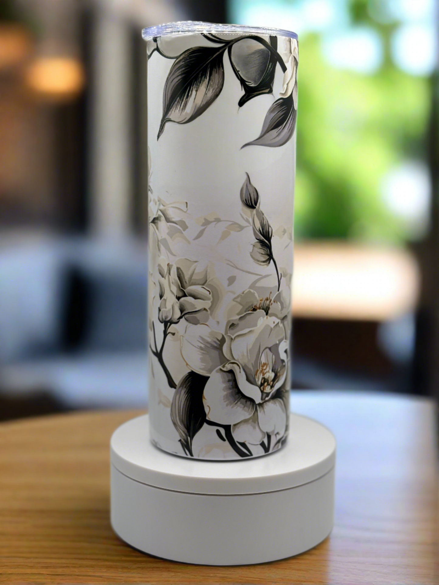 Elegant Orchid Tumbler with Stunning White Orchids - Perfect for On-the-Go Elegance