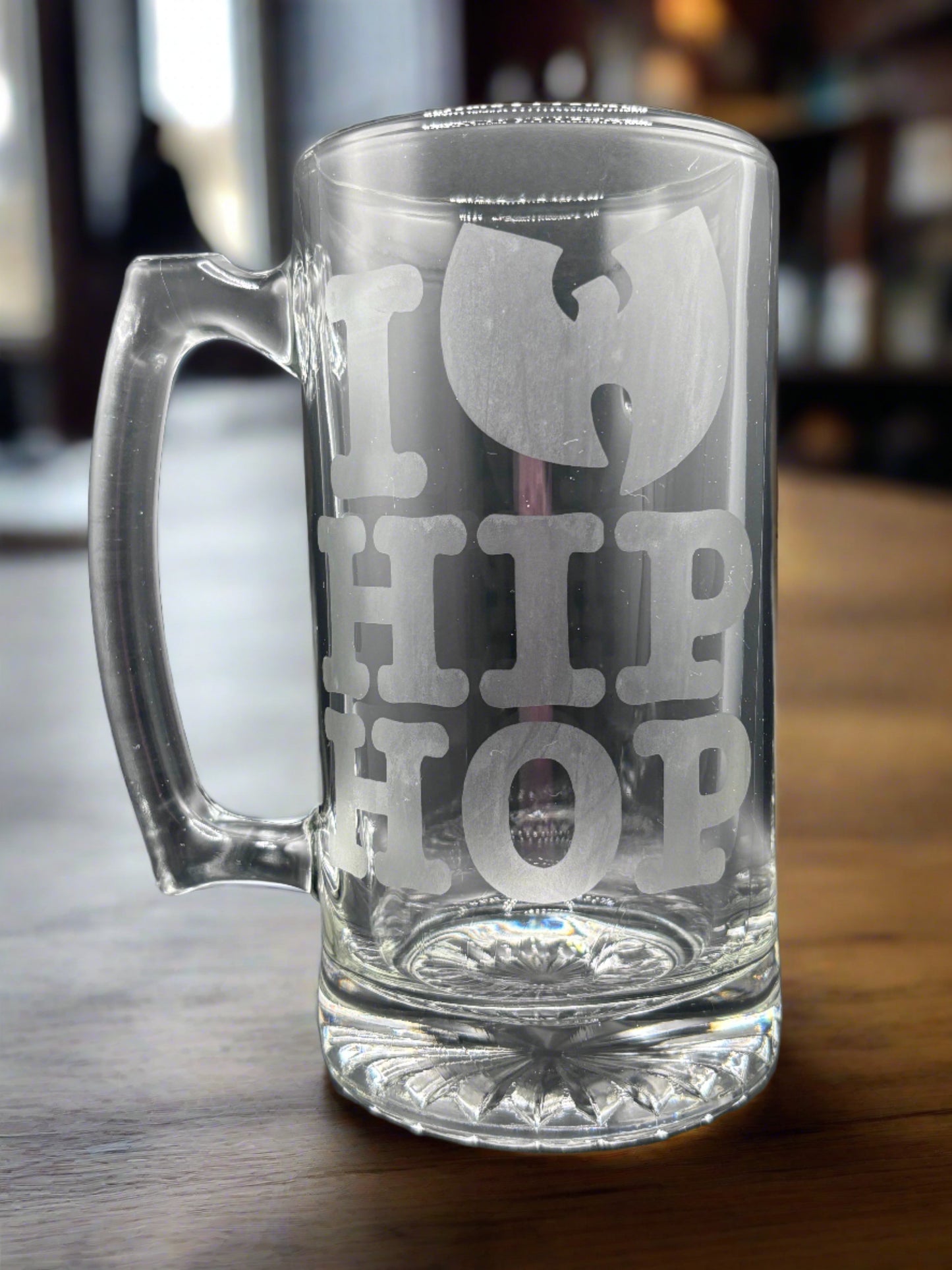 Unique Wu-Tang Etched Glass Mug for Music Fans