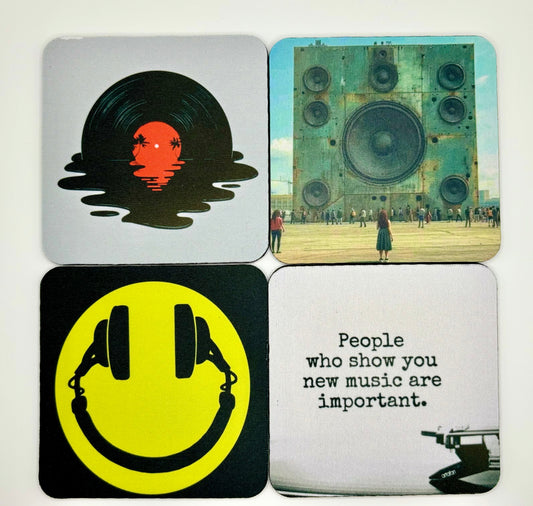 Harmonious Vibes: Set of 4 Music Coasters for Melodic Home Decor!