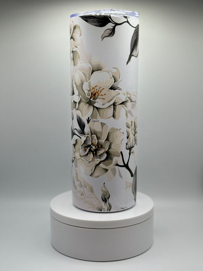 Elegant Orchid Tumbler with Stunning White Orchids - Perfect for On-the-Go Elegance