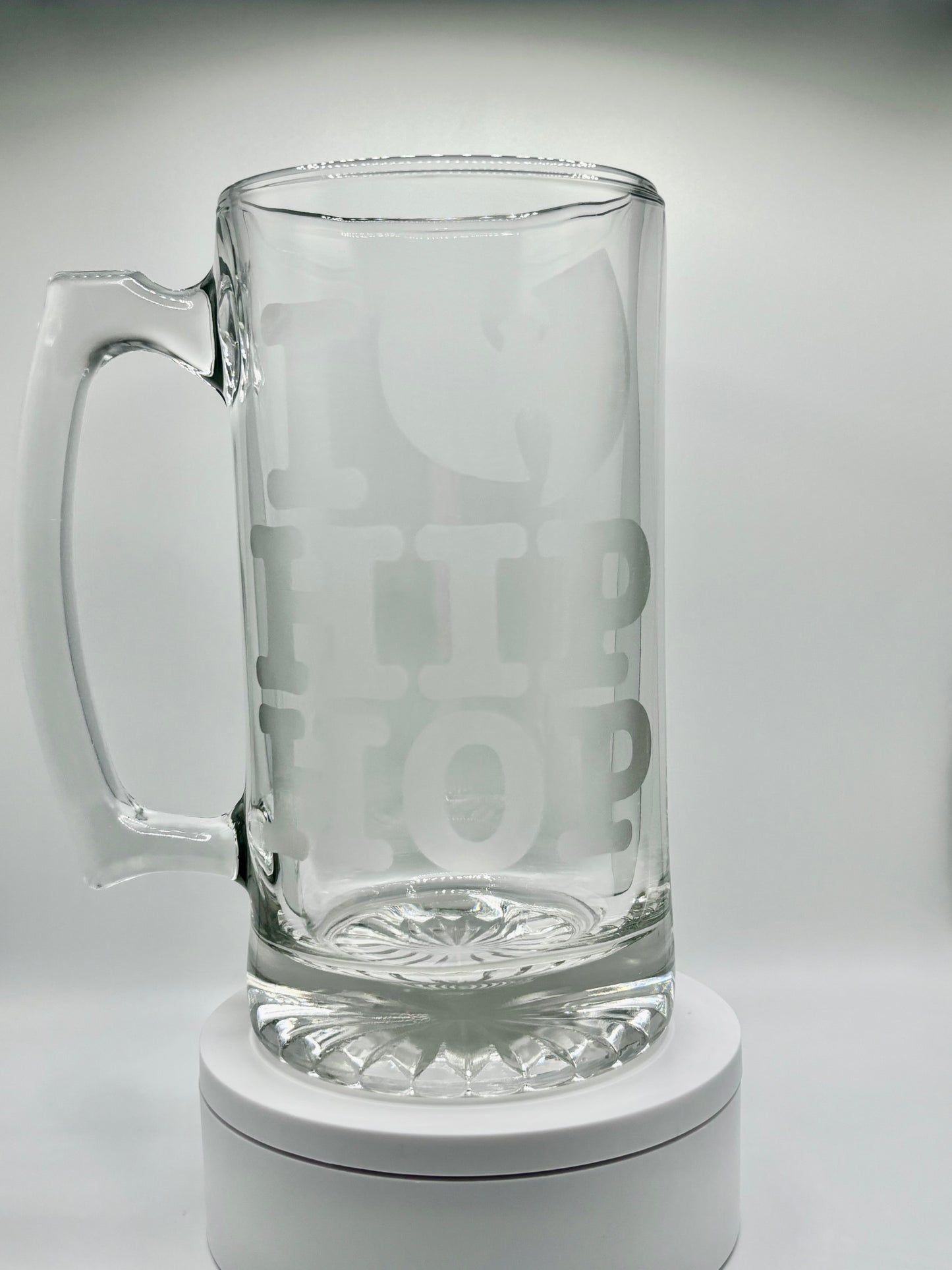 Unique Wu-Tang Etched Glass Mug for Music Fans