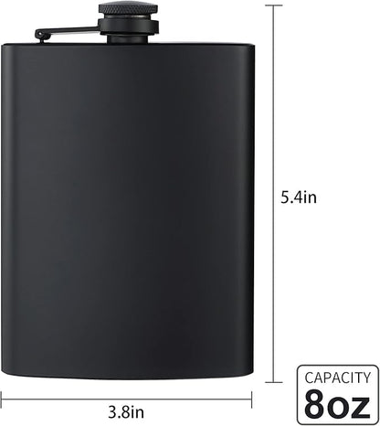 Stainless Steel Engraved Hip Flask - 8oz Capacity, Customized