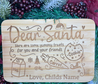 Engraved Dear Santa Cookie Serving Board * Personalized with Childs Name