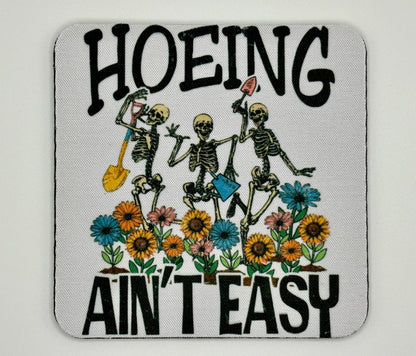 Gothic Chic: Set of 4 Coasters Featuring Plants and Skeletons - A Conversation Starter!