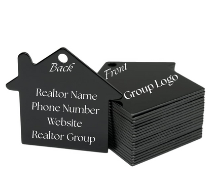 Personalized Engraved Realtor Marketing Keychains - Double Sided Custom Engraving