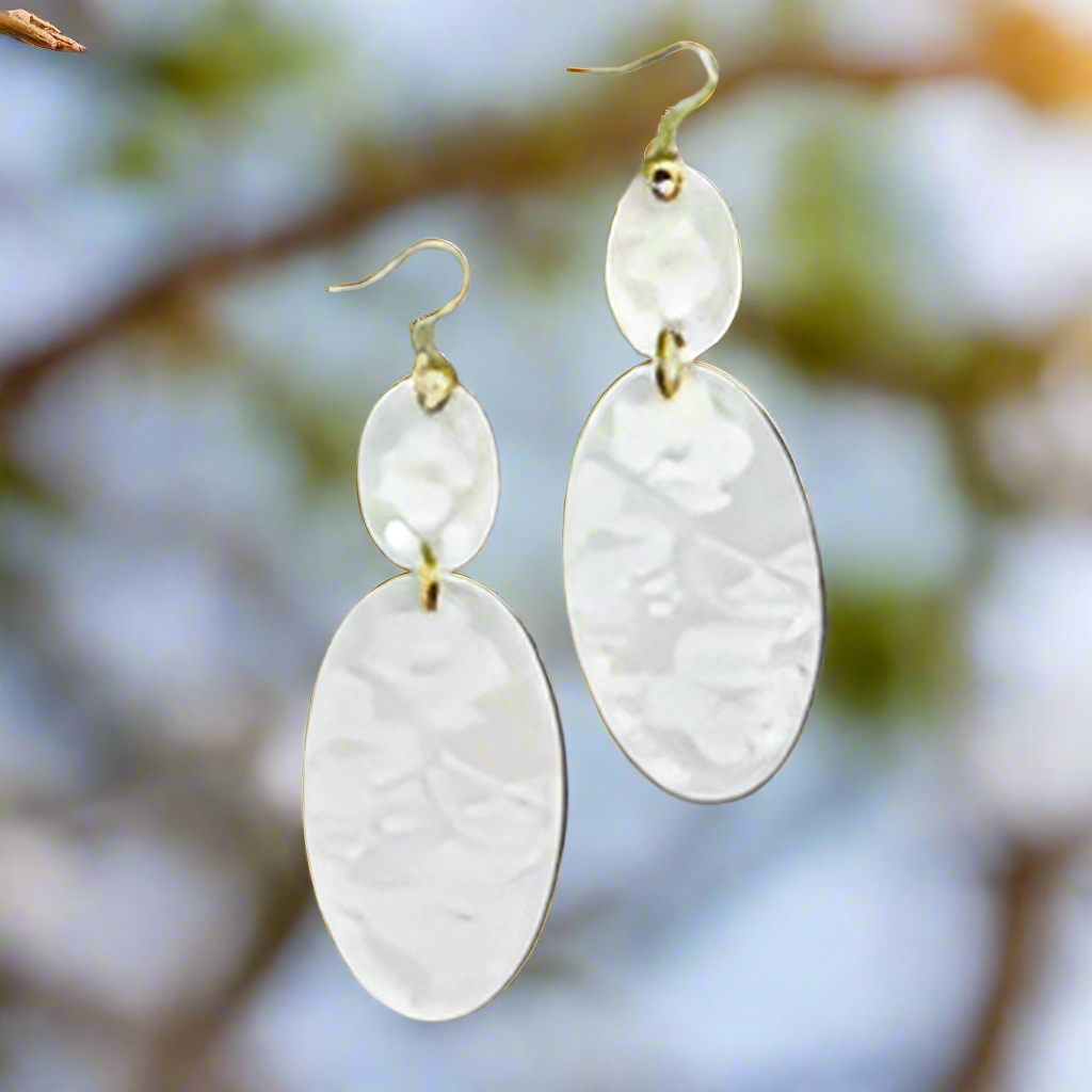 Exquisite Glass-Like Floral Earrings - Handcrafted with Artisan Elegance