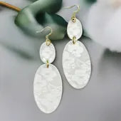 Exquisite Glass-Like Floral Earrings - Handcrafted with Artisan Elegance