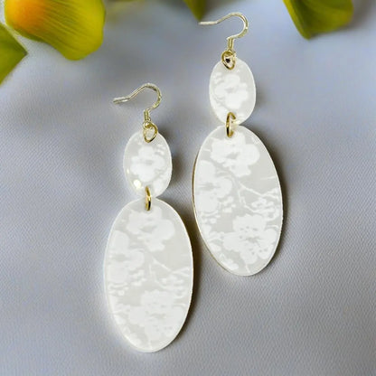 Exquisite Glass-Like Floral Earrings - Handcrafted with Artisan Elegance